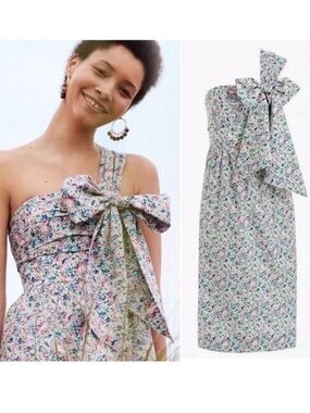 NWT J.Crew X Liberty of London One
Shoulder Bow Dress